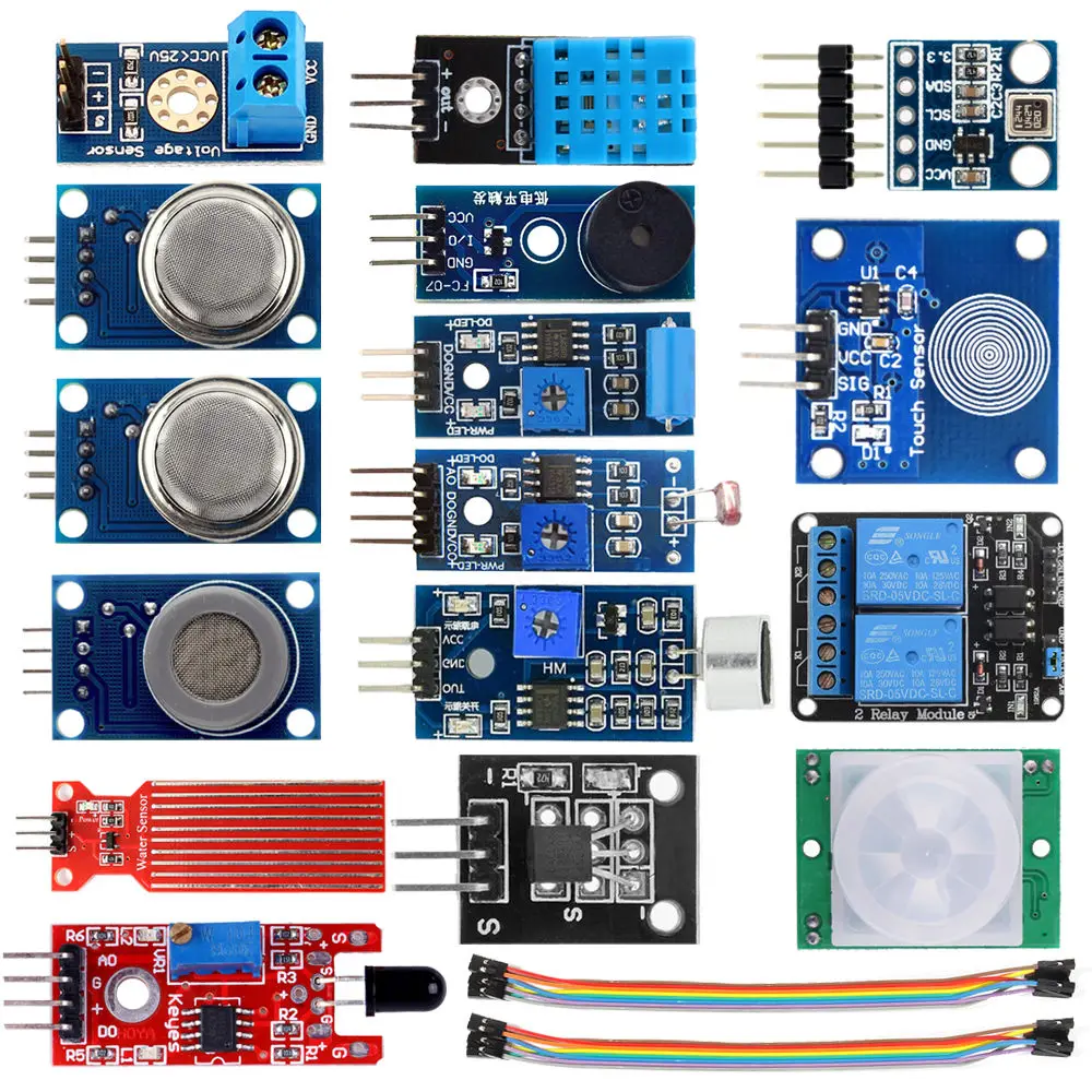 16 in 1 Sensor Modules Project Starter Kits for Arduino Raspberry Pi Smart Home