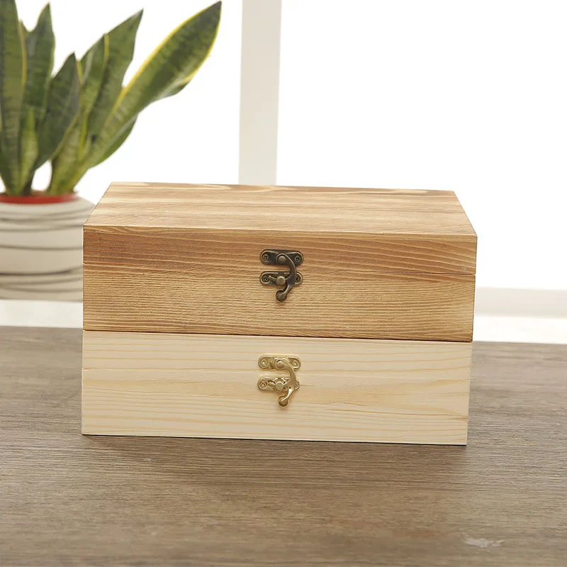 

Rectangular flip pine wooden box rescue kit craft jewelry natural wooden packaging clothes book storage box Multiple