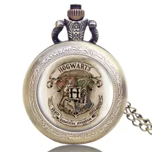 Hot Steampunk Harry Potter Hogwarts School Crest Badge Song Image Relogio De Bolso Beautiful Pendant Pocket
