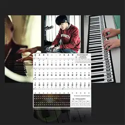 Прозрачный 54 61 88 клавиш электронная клавиатура Ключ Стикеры фортепиано предотвратить Примечание Стикеры для белые клавиши