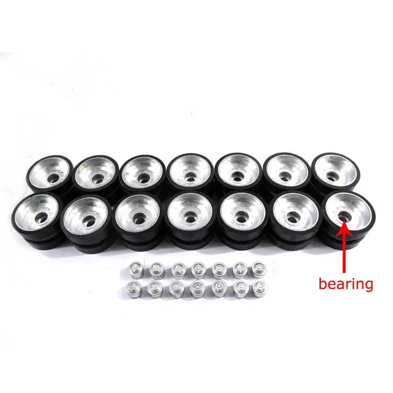 Mato Metal Road Wheels With Bearings Caps And Rubber Treads For Heng Long 116 2.4G American M1A2 Abrams 3918-1 Tank RC tank