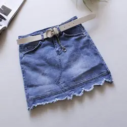 Распродажа 2019 летний Стиль Новая мода Короткие джинсы юбка для женщин Высокая талия юбка Русалочий хвост миди джинсовые юбки