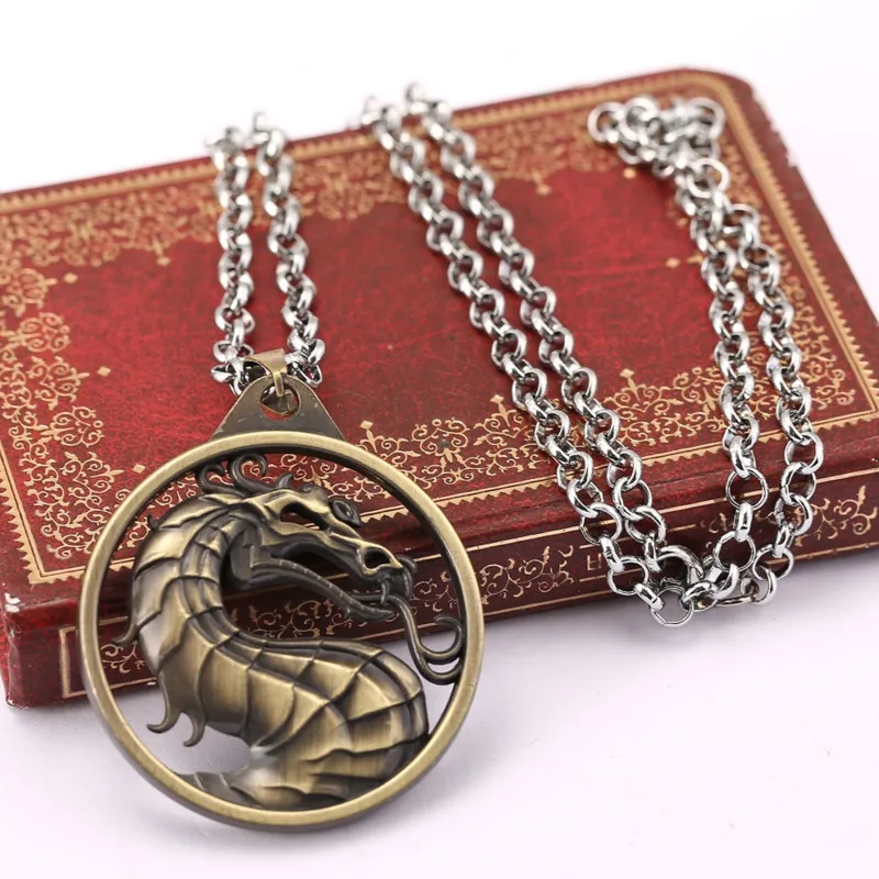 Mortal Kombat Dragon Symbol Keychain Necklace Pame Periphery Jane Empire Fighting Game Logo Necklace Film Animation Around J & R
