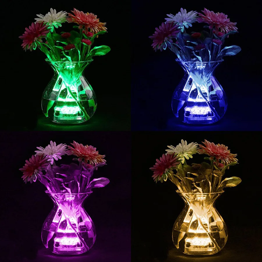 10 Led Remote Controlled RGB Submersible Light Battery Operated Underwater Night Lamp Outdoor Vase Bowl Garden Party Decoration