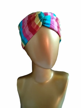 

T175204 Lady new good stretch 100% cotton colors printed turban hair bands, fashion hair headband for women custom headband