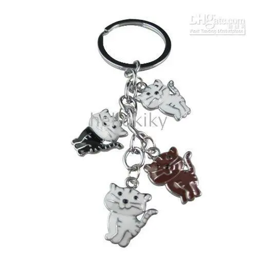 

30PCS MIXED STYLE ENAMEL CAT KEYCHAINS