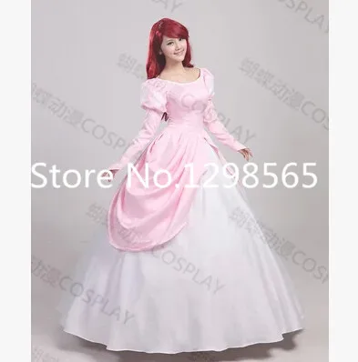 Розовое Бальное платье для взрослых, платье принцессы Ариэль, карнавальный костюм, платье русалки трапециевидной формы