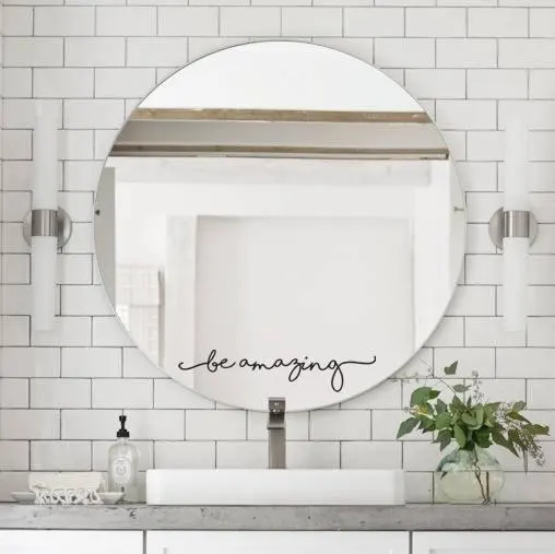YOYOYU вдохновляющая Зеркальная Наклейка, Мотивационная Настенная Наклейка на зеркало для домашнего декора ванной комнаты, маленькая Настенная Наклейка J804