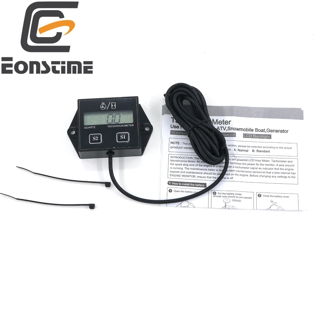 1pcs High Quality LCD Display Digital Tachometer RPM Tacho Gauge Hour Meter for Motorcycle / Boat Engines Stroke Engine Spark-in Kickstarters & Parts from ...