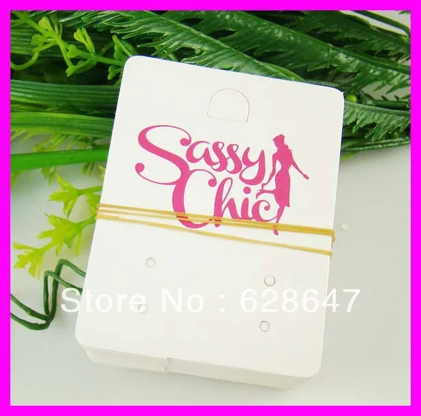 Wholesale jewelry custom hanging earring cards.white paper custom stud
