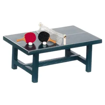 

Dollhouse Miniature - PING PONG TABLE WITH BALLS & RACKETS