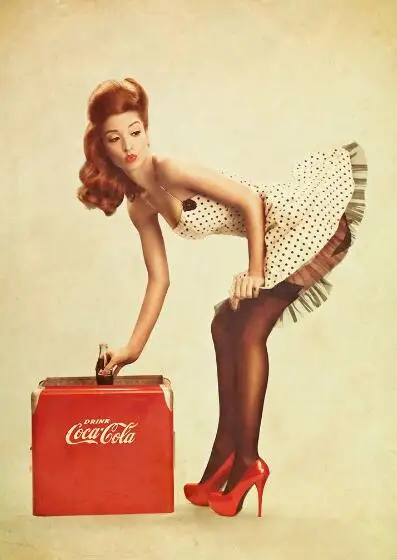 Винтажный Cola Pin Up Девушка грузовик Шелковый постер декоративная стена живопись