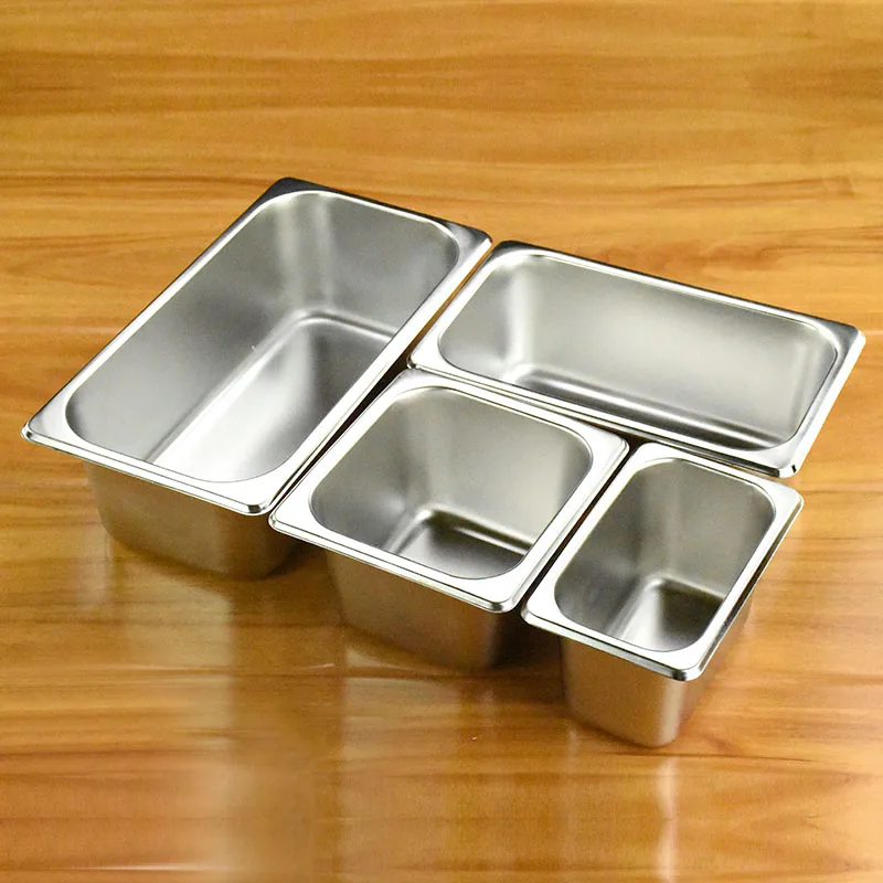 

food buffet basin plates stainless steel square pots tray dishes