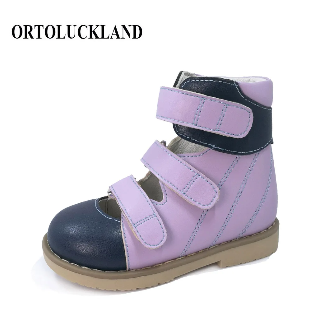 Buy New Kids Orthopedic Shoes Baby Girls Purple Closed Toe Leather Sandals