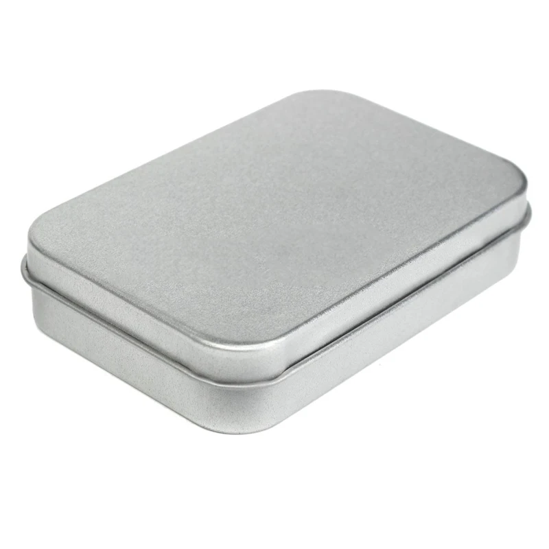 JX-LCLYL 10pcs Silver Metal Tin Storage Box Case Money Coin Key Card Holder Organizer New