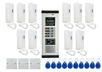 

XinSiLu Press Direct dialing non-visual building intercom system 10-apartments audio door phone,,ID card&Password Unlocking