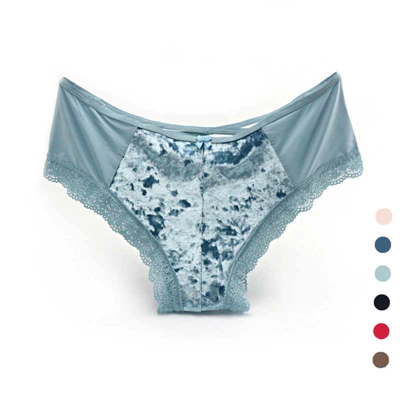 

3 PCS/Lot Winter warm gold velvet soft milk silk comfortable lace low waist high quality fabric small sexy cotton jacket