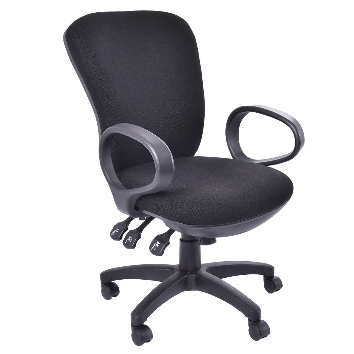 Giantex Mordern Ergonomic Mid-Back Gamign Chair Executive Computer Desk Task Office Chair Black Swivel furniture HW52597