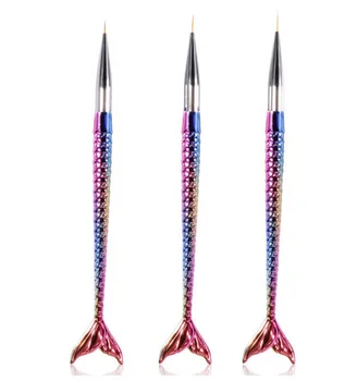 

by dhl or ems 100sets 3pcs/set 7/10/11mm Nail Art Mermaid Handle French Stripes Tape Liner Lines Brush Flower Design Drawing Pen