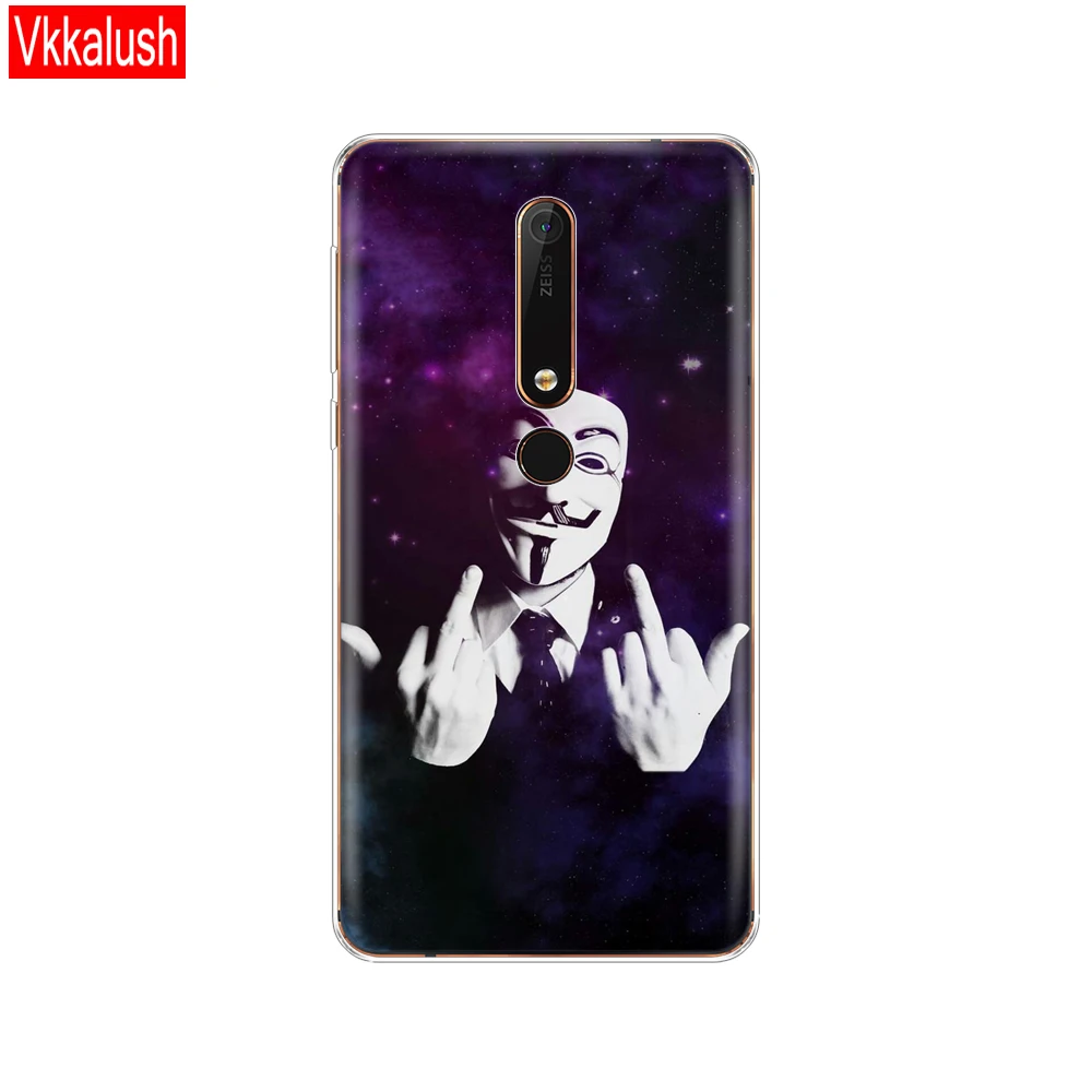 80061 Силиконовый чехол-накладка для Nokia 6, 6,1, 7 Plus, 8, 9, Nokia 6, 2018X5X6, чехол из мягкого ТПУ для задней панели телефона, защитный чехол-бампер - Цвет: 80061