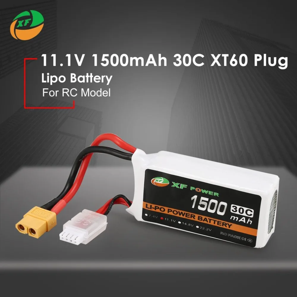 XF питания 11,1 V 1500 mAh 30C 3 S 3S1P Lipo Батарея XT60 Plug Перезаряжаемые для RC FPV Racing Drone вертолета лодки автомобиля Модель