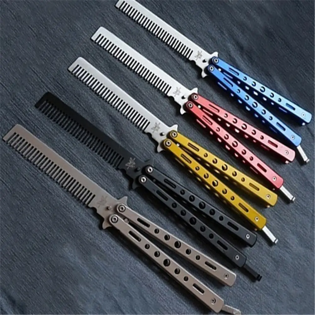 

Retro 5 Color Butterfly Comb Metal Tooth Training Practicing Brush Styling Tool Hairdressing Knife Comb