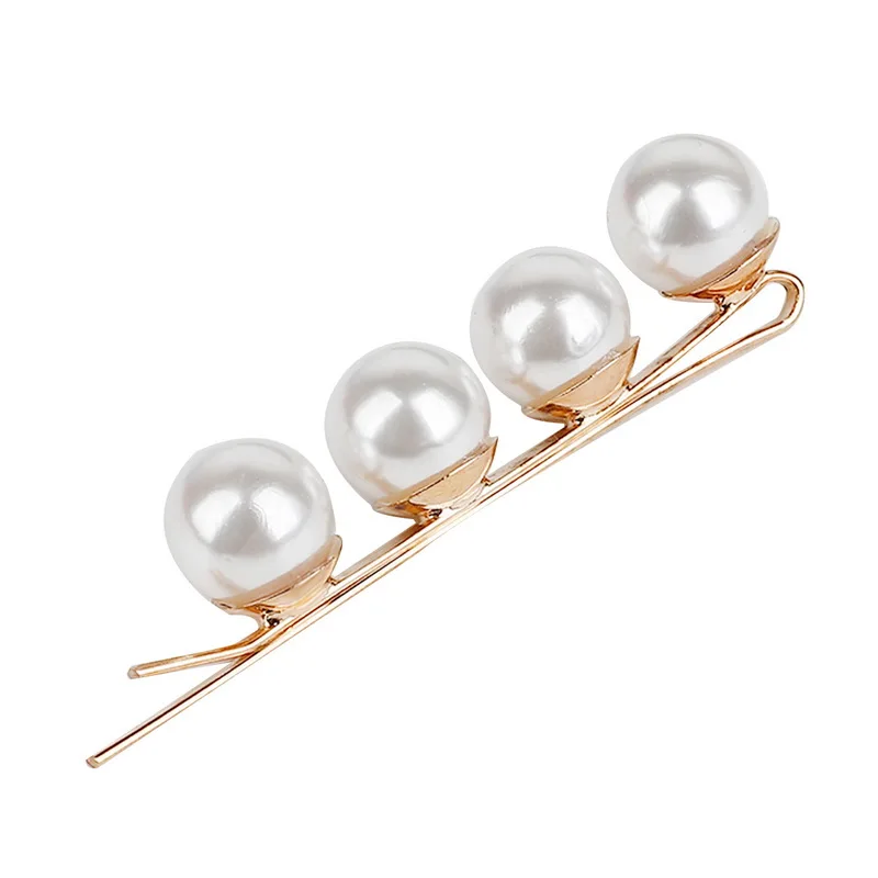 2Pcs/Pair New Fashion Pearl Hair Clip for Women Elegant Korean INS Design Snap Barrette Stick Hairpin Hair Styling Accessories