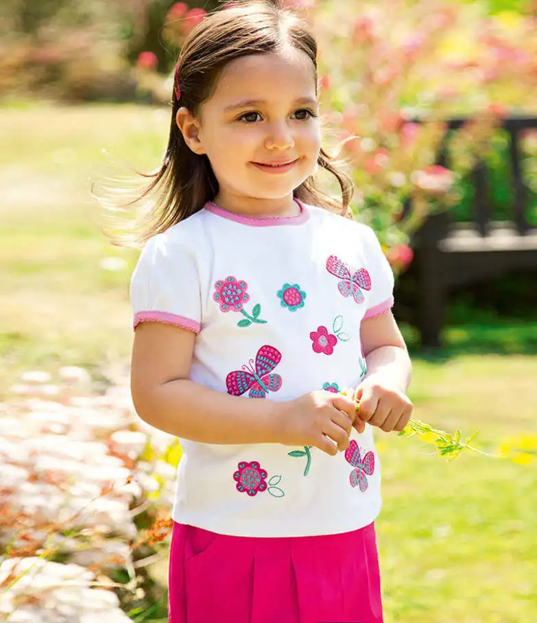 Brand 2018 New Girls Summer T shirt Short Sleeve European Little Girl