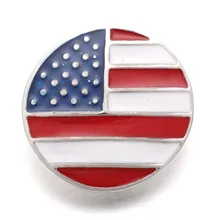 10 шт./партия металлический американский флаг защелки Кнопка подходит 18 мм браслет с застежкой Кнопка xinnver DIY Ювелирные изделия ZA237