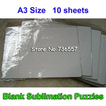 A3 пустой пазл из сублимационной бумаги, индивидуальный заказ головоломки пустой тепла печатания на тенниске, проведённые систему аттестации качества передачи Бумага Щенячий