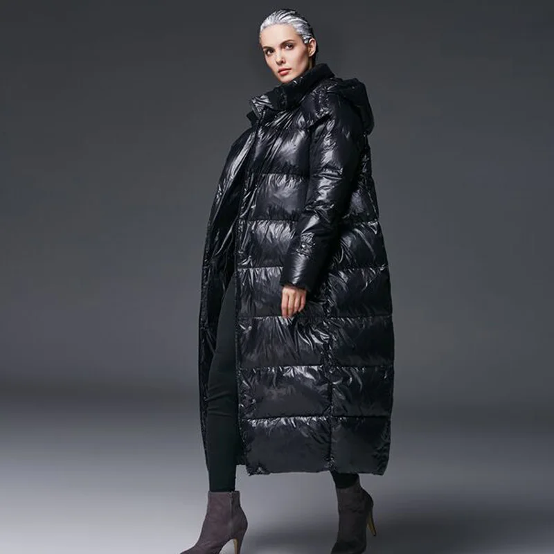

High Quality 2019 Winter Jacket Women White Duck Down Jacket Coat Thick Snow Outwear Female Jacket Hooded Long Plus Size Parkas