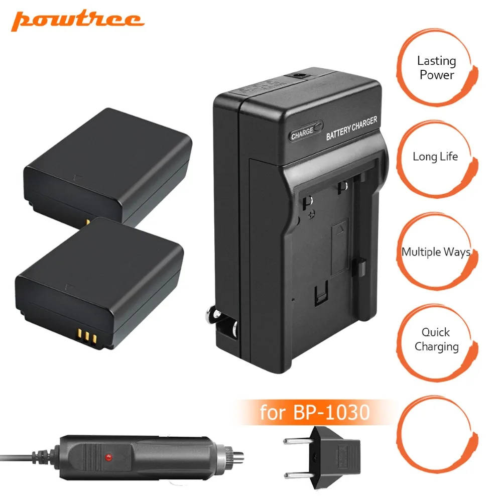 

2Packs 7.2V 1400mAh BP-1030 Li-ion camera Battery+Battery charger+Car charger For SUMSANG NX200 NX210 NX1000 z1 L20