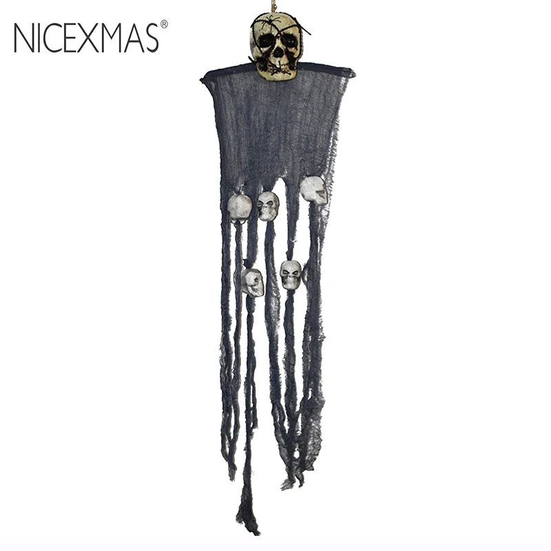 NICEXMAS Decorations Scary Hanging Skull Ornament Grim Reaper Ghost for Door Wall Decoration 110cm | Дом и сад