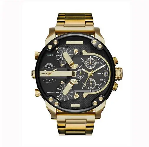 

Brand Luxury Watch Men Dual Time Display Quartz Wrist Watch with Stainless Steel Band Quartz Wristwatches