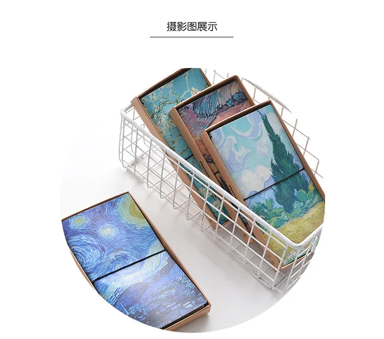 Van Gogh oil painting PU Leather Cover Notebook travel Diary Book Exercise Composition Binding Note Notepad Gift Stationery