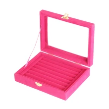И модный розовый красный цвет ювелирные изделия аксессуары панель обшивки серьги коробка для хранения сережек кольцо свадебный подарок