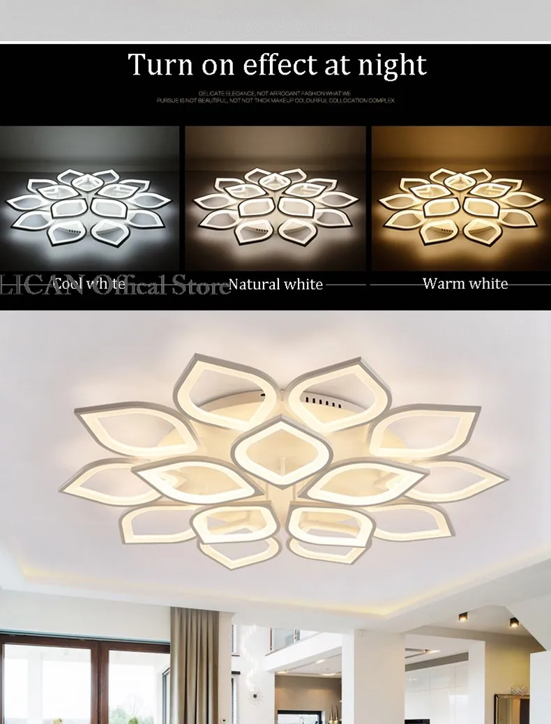 Lican Modern led ceiling Chandelier lights for living room bedroom Plafon home Dec AC85-265V White Led Chandelier Lamp Fixtures