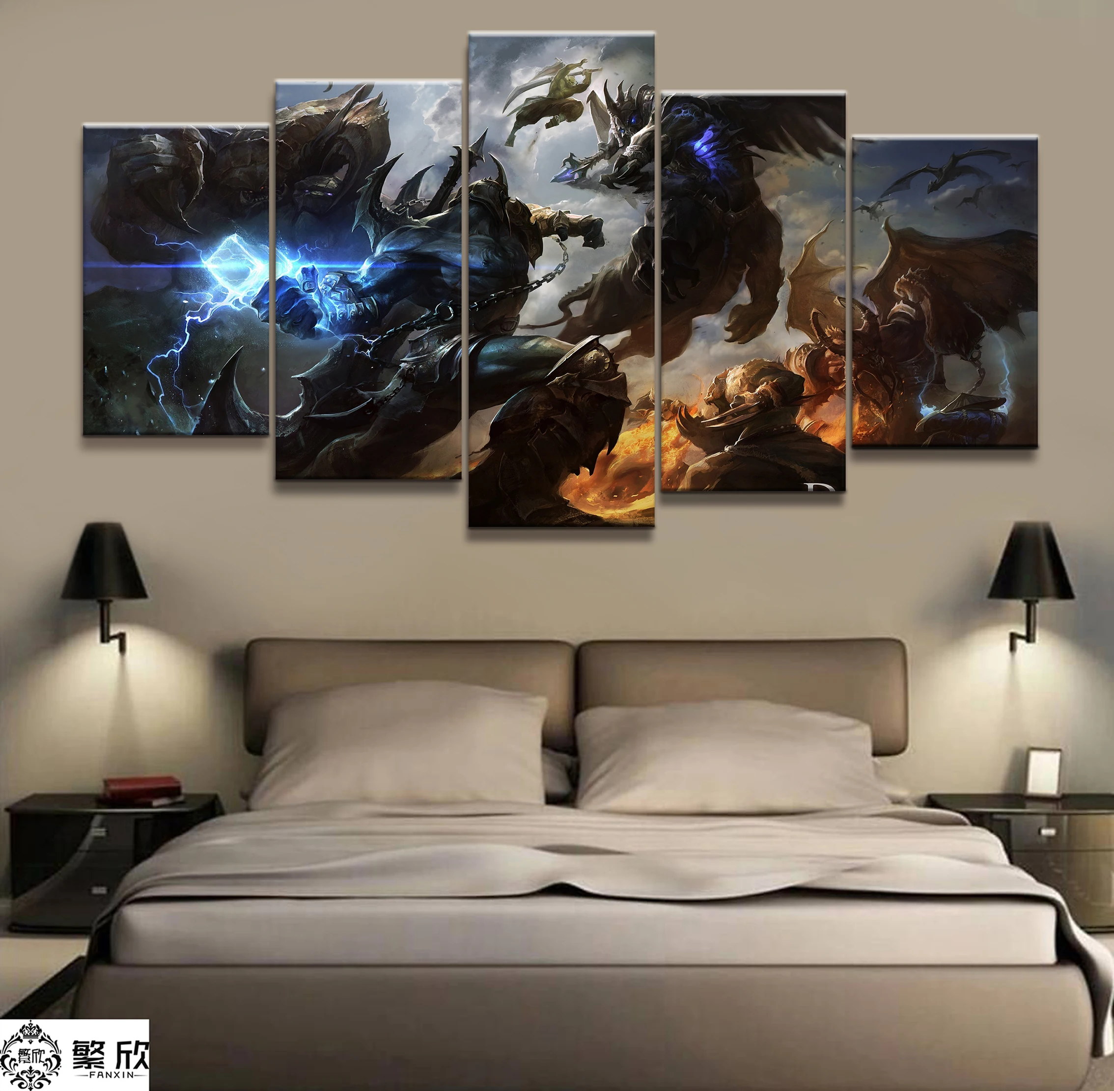 

Wall Art Game Poster 5 Pieces DOTA 2 Poster Printed Canvas Painting Pictures Modern Painting On Canvas Decoration
