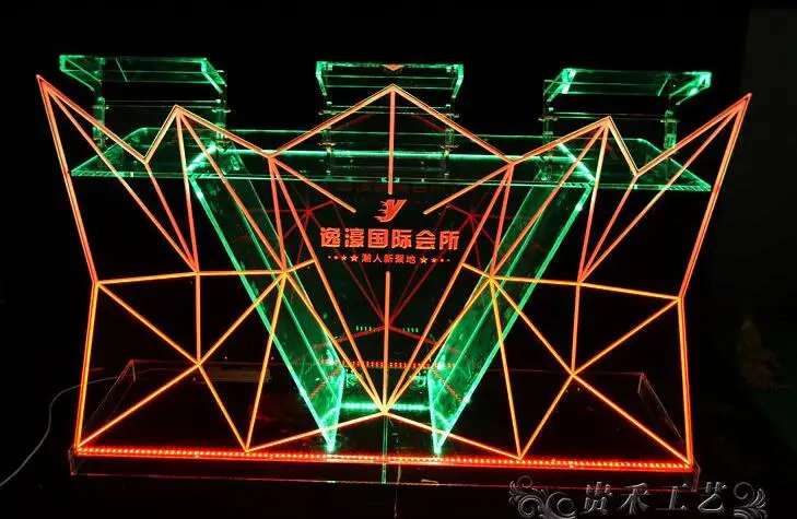 GH-C019 New Design Led Bar Counter/ illuminated Table/ Led illuminated Furniture Transparent Acrylic L150* W55*H120cm