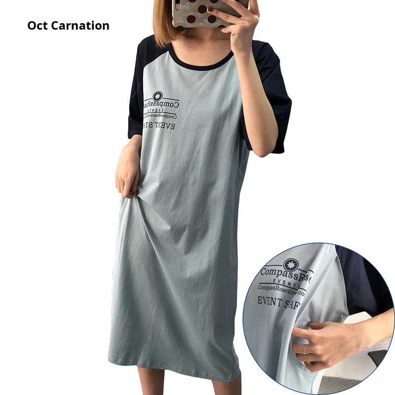 

Raglan Sleeve Brief Summer Cotton Tee Shirt Dress Maternity Clothes Plus Size Dress Top 3775