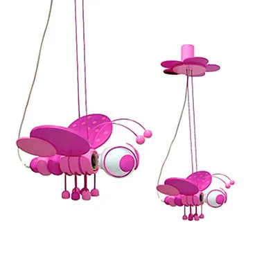 LED 1 Light 60w font b Pendant b font Light in Lovely Pink Bee Shape Free