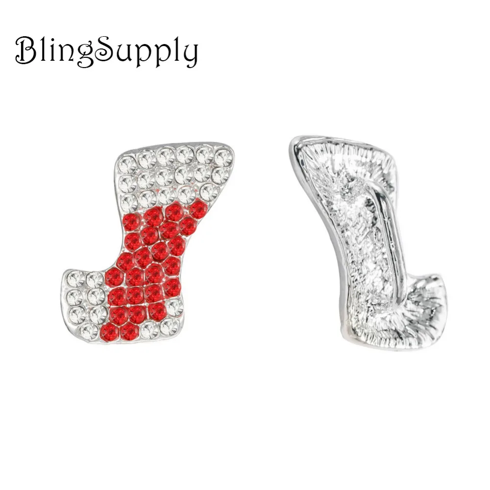 

Free shipping 20*12mm Christmas rhinestone stocking 10PCS (BTN-5392)