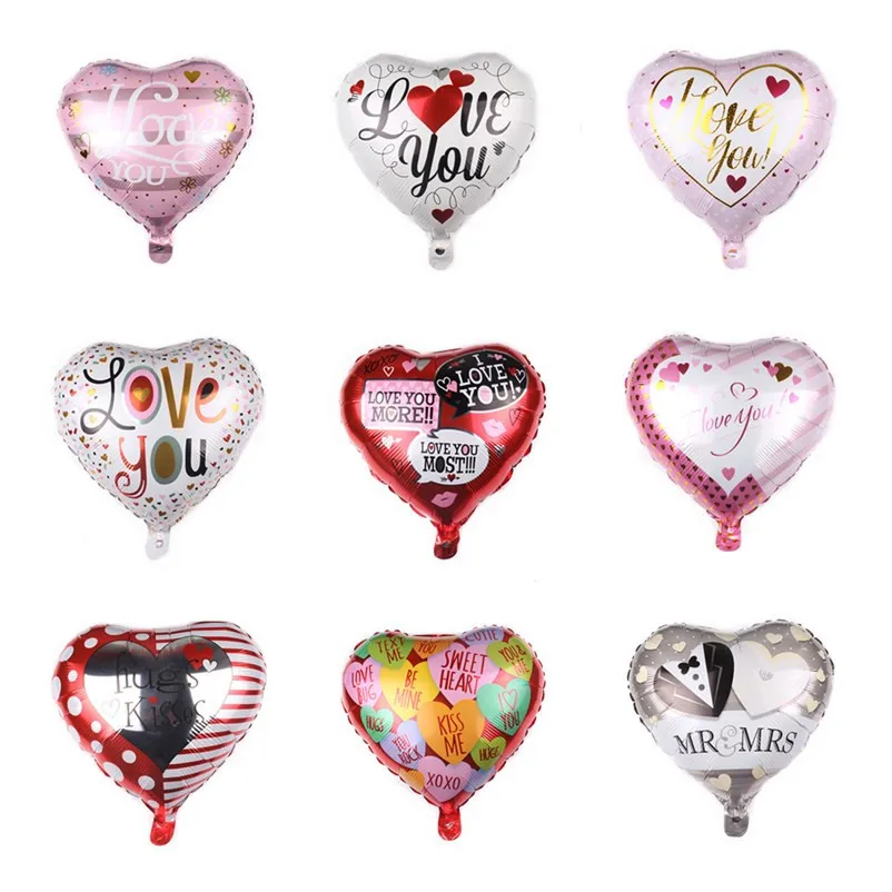 

18inch Love Heart-shaped Foil Balloons valentines day decor happy birthday Party supplies wedding balloons