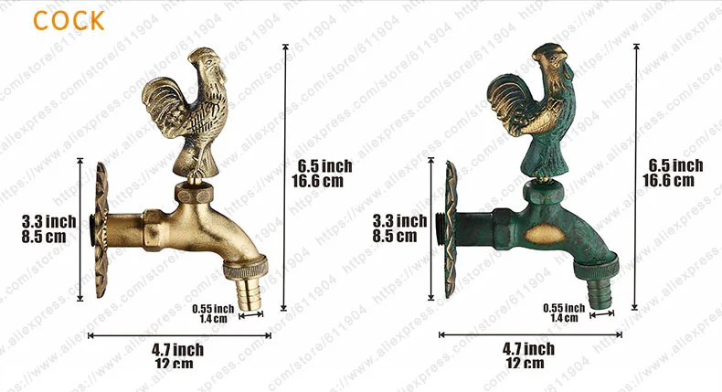 Декоративный античный латунный садовый открытый кран, кран для холодной воды-с набором латунных быстроразъемов для 1/" дюймового шланга