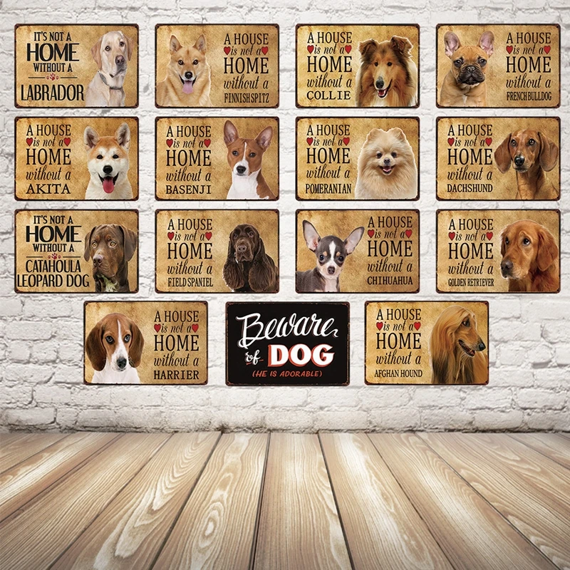 [Kelly66] дом не дом без собаки металлический знак оловянный плакат домашний Декор Бар настенная живопись 20*30 см размер Dy46