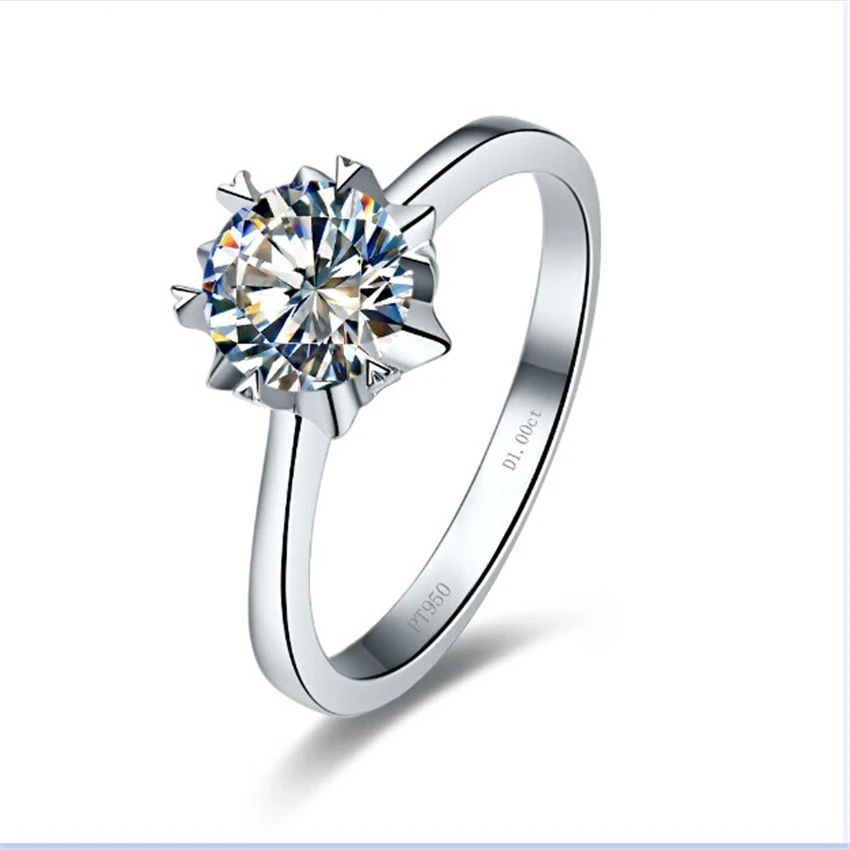 

Beautiful Ring 0.5Ct 5.0mm Round Cut Moissanites Engagement Ring Solid 925 Silver Ring White Gold Color Romantic Jewelry