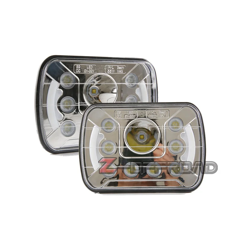 

Square 5x7Inch 12V 24 LED Truck Headlights with DRL Headlamps Projector with Dayimte Running Light for Jeep Cherokee XJ
