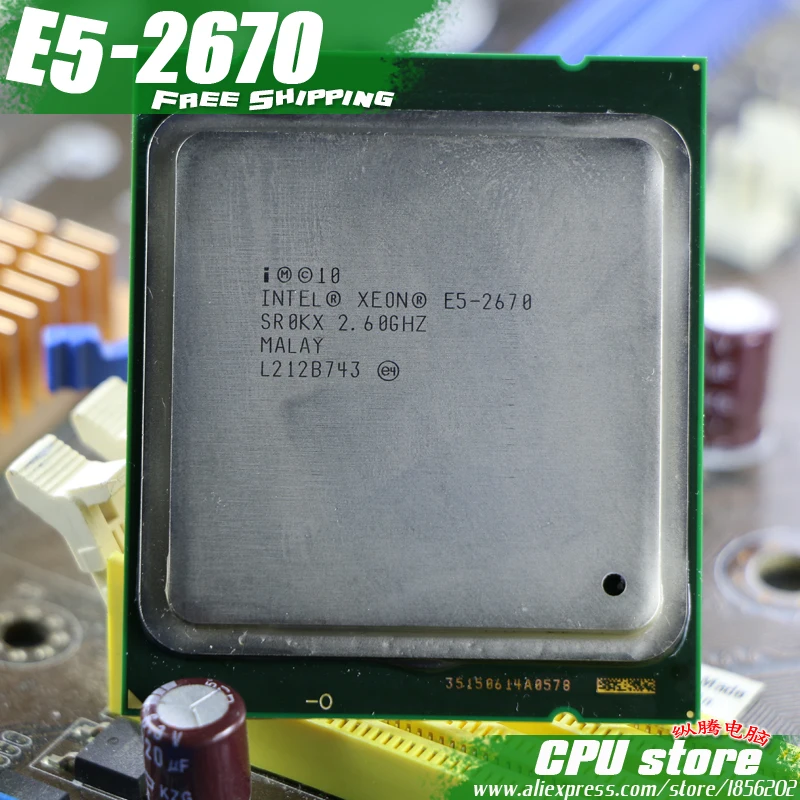 Процессор Intel Xeon E5 2670 E5-2670 ЦП 20 Мб кэш-памяти, 2,60 ГГц, 8,00 GT/s IntelQPI LGA 2011 SROKX C2 AliExpress Stmal de trabalho