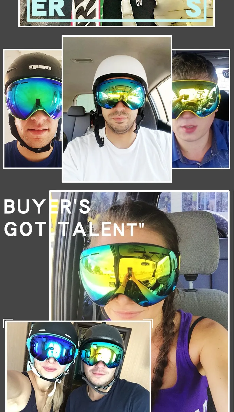 New HERBA brand ski goggles Ski Goggles Double Lens UV400 Anti-fog Adult Snowboard Skiing Glasses Women Men Snow Eyewear 22