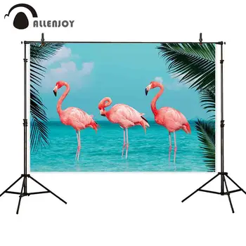 

Allenjoy telon de fondo flamingos marine summer coconut tree nature family holiday fondos para fotografia estudio photocall